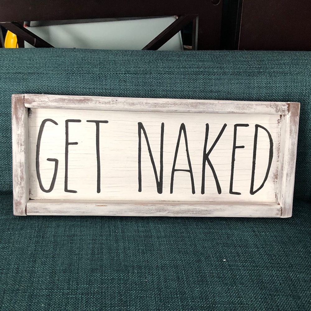 🎂 Rustic Get Naked Bath Sign